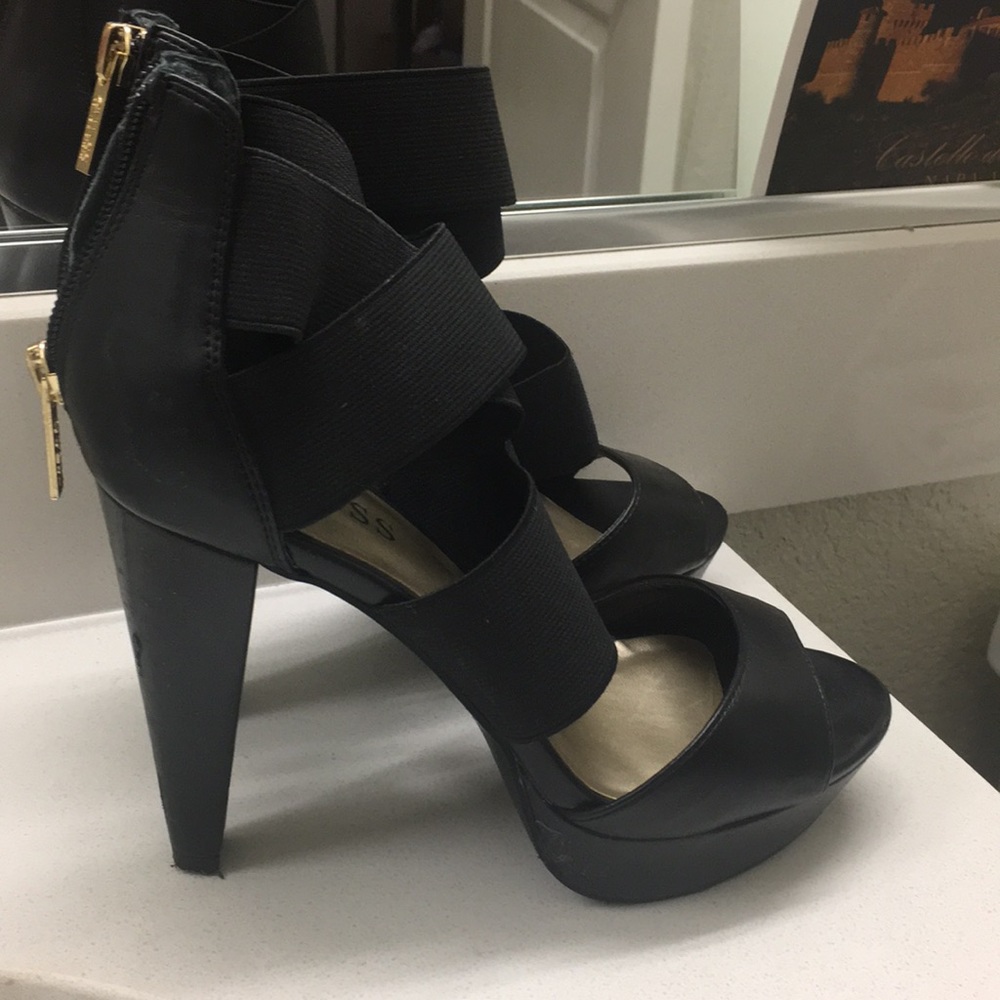 Guess Black Heels with bandage straps